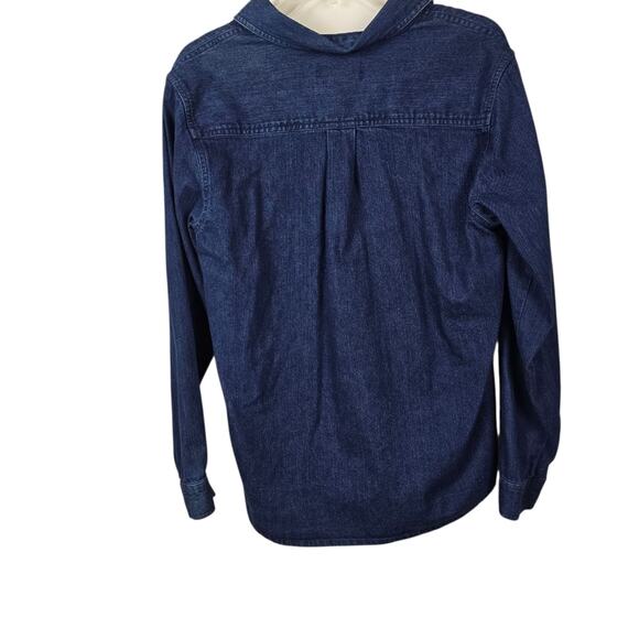 Westbound Denim Christmas Cat Lady Kittens Embroidered Shirt Button Up 90s M - Picture 2 of 13